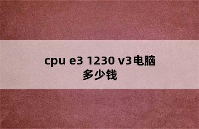 cpu e3 1230 v3电脑多少钱
